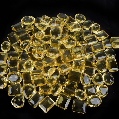 AAA 350ct/5 Pcs Large Light Yellow Citrine Oval Cut Loose Gemstone Wholesale Lot - Picture 2 of 3