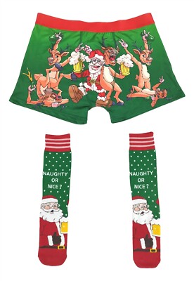 Amazon Calecon Pere Noel Homme Santa Costume US Mens Boxer Shorts