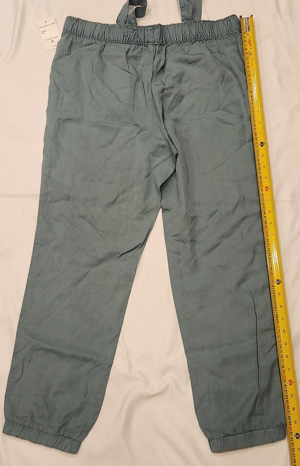 Women's Sanctuary Clothing Tie Tunnel Jogger Pants Green Trellis Sz Medium