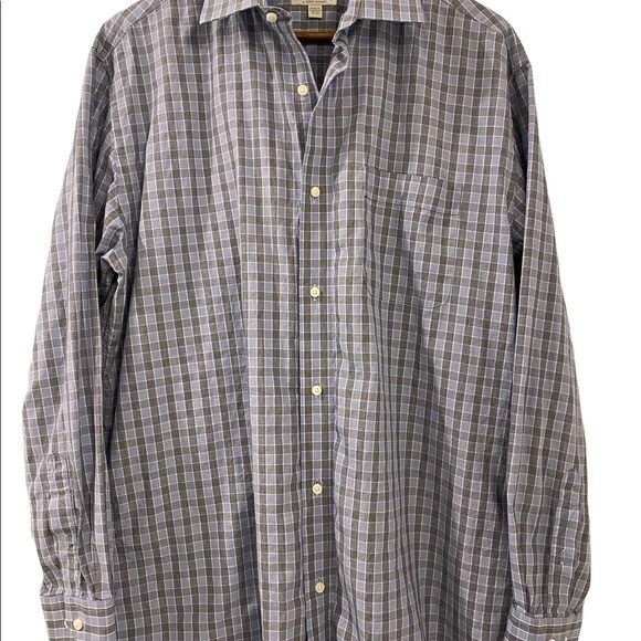 ROBERT BARAKETT Shirt Mens 16.5 34-35 Blue Gray Casual Button Up Dress Shirt - Image 2 of 4