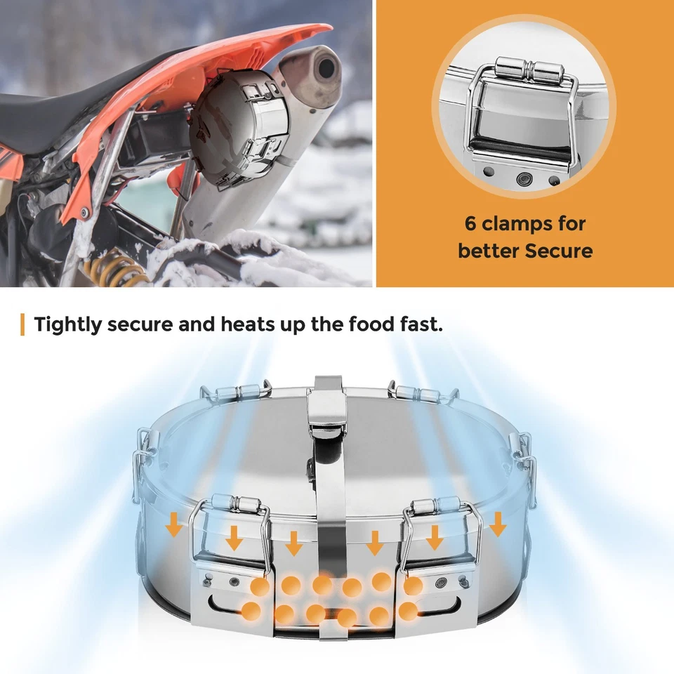 Silenciador calentador de alimentos moto de nieve cocina de escape para motocicleta Arctic Cat Polaris Foto 3 de 4