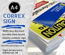 A4 correx signs fully Printed durable correx multi buy discount outdoor signs