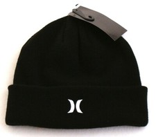 Hurley Black Knit Cuff Beanie Men's One Size NWT