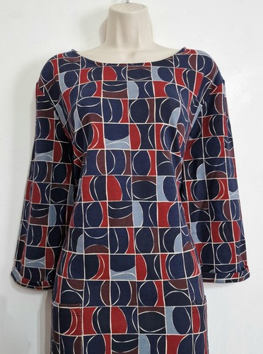 Seasalt Size 20 Petite RRP £65 BNWT Navy/Red Geometric Jersey Shift Dress