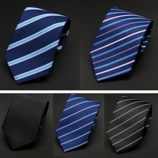 Men  s 8CM Zipper Pre-tied Tie Striped Wide Neckties Wedding Party Neck Ties