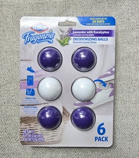 Fraganzia Deodorizing Balls Pack of 1 Comes w/ 6 Balls Lavender w/ Eucalyptus 