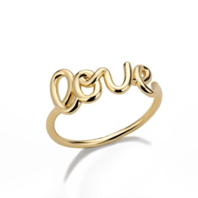 Romantic Letter Love Ring For Women Geometric Creative Finger Ring