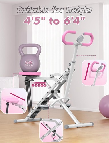 MÁQUINA DE SENTADILLAS DE 330 LIBRAS DE CAPACIDAD PARA USO DOMÉSTICO - ¡NUEVA Y SE ENVÍA GRATIS! - Imagen 7 de 8