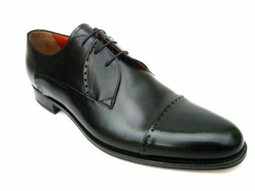 Saxone of Scotland Oxford Dress Shoes Mens 9 Cap Toe Black Leather 