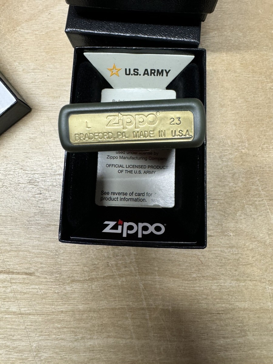 Zippo US Army - Gold Logo on Green Lighter - 221 - New | eBay