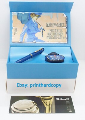 Special Edition Pelikan M120 Iconic Blue Fountain pen Engrave Nib.