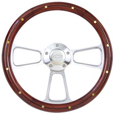14 Steering Wheel Mahogany Polished Chevy Horn Button For 1968 Camaro