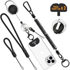 Retractable Phone Tether Lanyard Anti-Theft Retractable Phone Lanyard with Un...