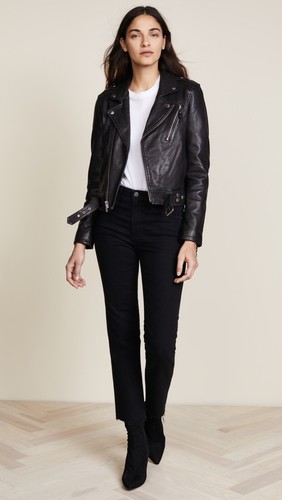 BLK DNM Johan Lindeberg Ssense Womens Leather Jacket 1 - Black - Sz S - Picture 8 of 9