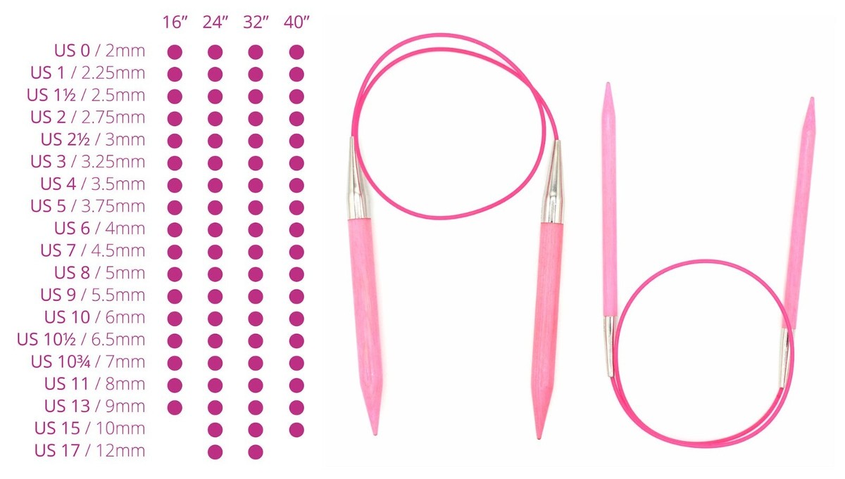 Lykke Blush Round Knitting Needles 40.6cm, 61cm, 81.3cm, 102cm, 40cm, 60cm,  80cm