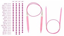 LYKKE BLUSH circular knitting needles 16", 24", 32", 40", 40cm, 60cm, 80cm, 100