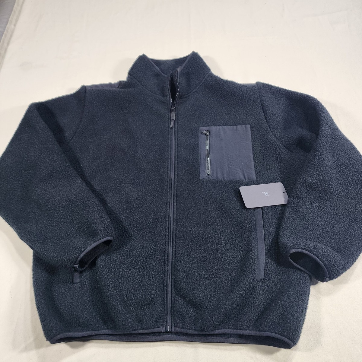 NWT FABLETICS The Explorer Full Zip Fleece Jacket Black Men's Size