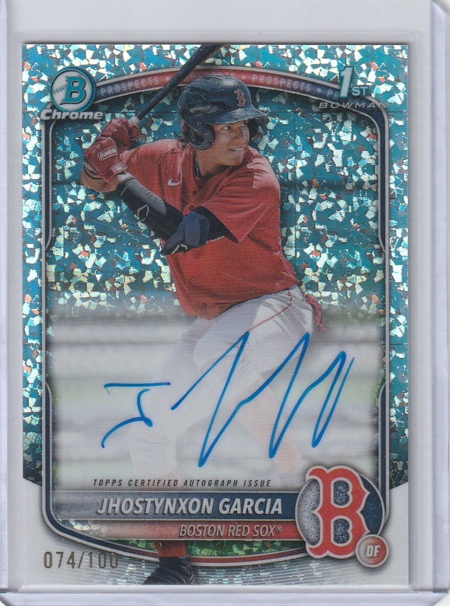 JHOSTYNXON GARCIA 2025 BOWMAN CHROME 1ST MINI DIAMOND REFRACTOR AUTO /100 REDSOX