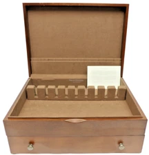 Reed & Barton Wooden Flatware Chest with Drawer 14.5" x 5.75" Tarnish-Resistant