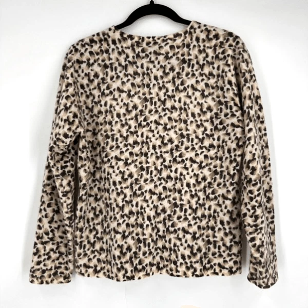 Sarah Spencer Women's Lambswool Angora Button Front Cardigan Tan Black Size PM - Image 2 of 4