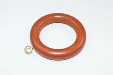 New 6 X Curtain Rail Rod Rings And Screw Eye Wooden Dark Brown Id 40mm - Onestop