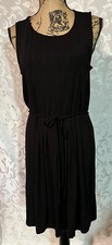 GAP Womens Maxi Dress Sleeveless Black Pleated Front Size Medium F48