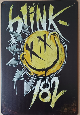 Poster Metallico Retrò Blink 182, Targa In Latta 20x30 O 30x40 Cm, Decorazione Vintage Per Club E Camerette