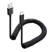 Cable Matters USB to USB C Coiled Cable with 3A/15W Fast Charging 0.3-1.2M, Supp