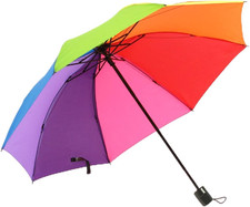 8 Rib Rainbow Umbrella Portable LGBT Pride Umbrella Collapsible, Compact and Dur