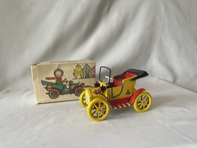 Vintage Dubena Tin Wind Up Car, Czechoslovakia, with Original Box