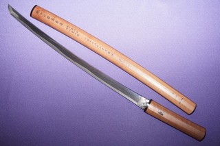JUN(7) Antique Japanese Sword Etchu Ju Fujiwara Shigekiyo Wakizashi in Shirasaya