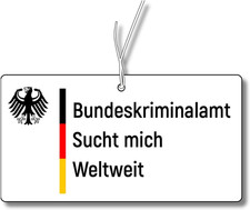 2X Duftbaum Mit 'Bundeskriminalamt Sucht Mich' Motiv, Auto Lustig Duftspender, D