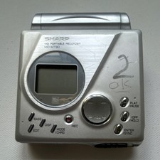 Sharp MD-MT90 MiniDisc Recorder Silver Bass Boost Display Screen Edit Function