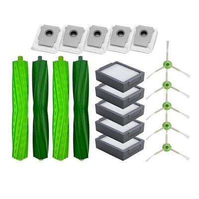 Refill Kit for iRobot Roomba i4 i5 i6 + Roller Side Brush Filter Zipper Dust Bag