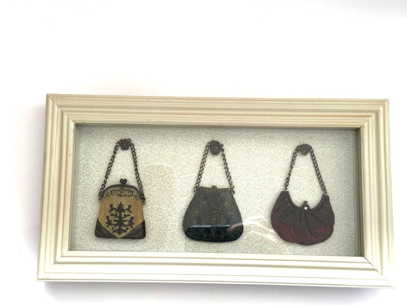 Mini Purses Wall Art Reproduction Of Antique Purses  13”x7”