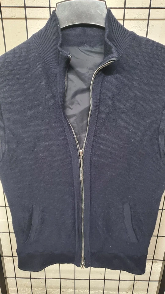 Chaleco Chaleco Ermenegildo Zegna Reversible Lana Cachemira Nylon Para Hombres L Cremallera Completa Foto 4 de 4