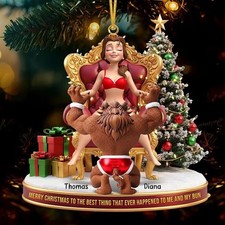 Personalized Naughty Couple Ornament Funny Christmas Hanging Decor