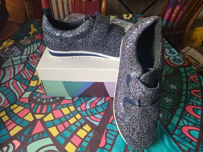 Katy Perry  Sprinter -Clown Strap Sneakers Shoes Glitter Blue Size 7~NIB~LOOK!