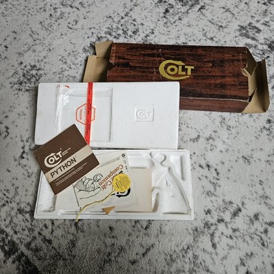 Original Colt Woodgrain Python Box, styrofoam, Papers, Hangtag, Manual Up To 6'' 