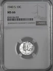 1940-S  10C  MERCURY SILVER DIME  "SAN FRANCISCO MINT"  NGC MS66 #8345184-033