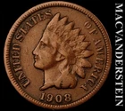 1908-S Indian Head Cent - Scarce  Semi-key  Better Date  No Reserve  #L7393