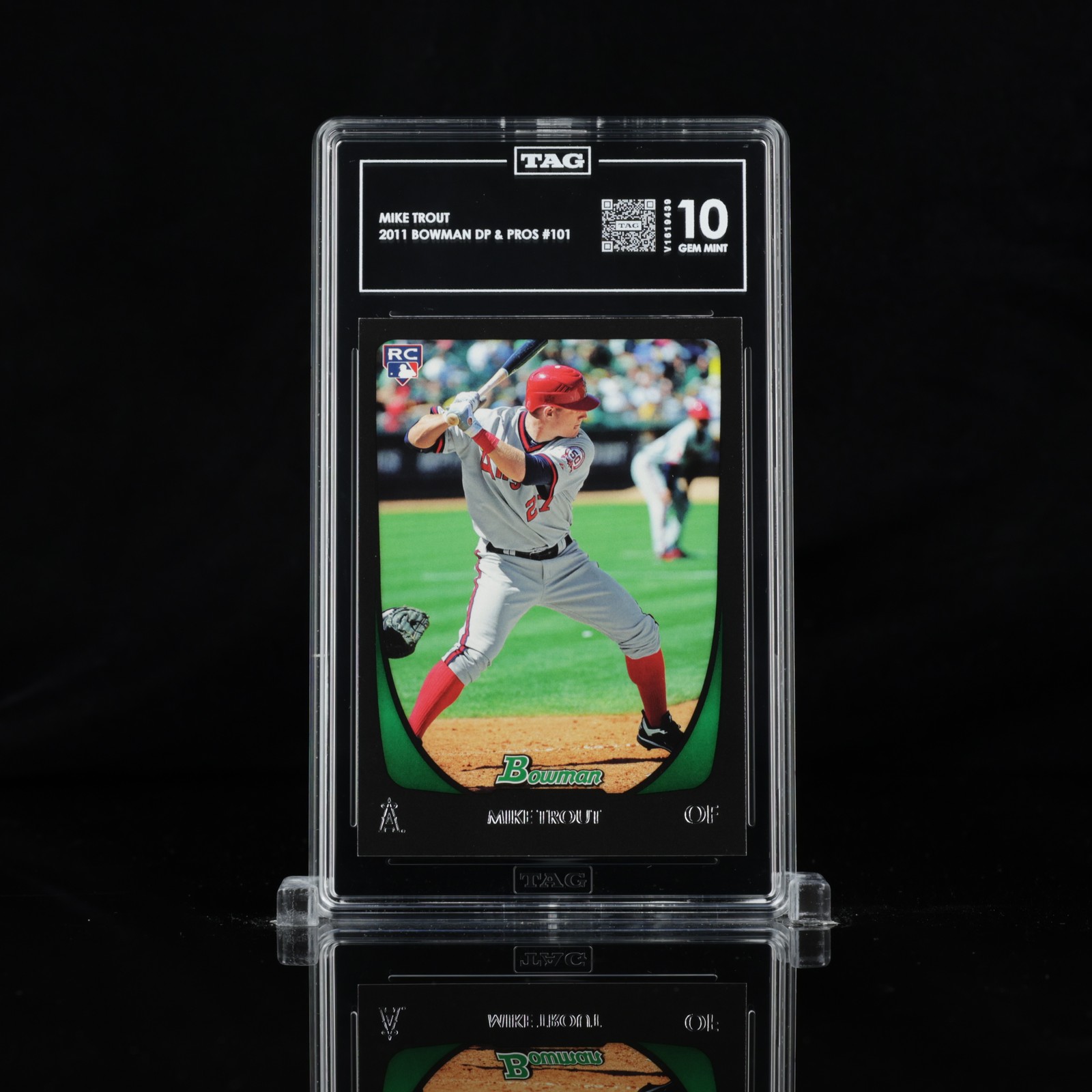 Mike Trout Rookie Card (RC) - 2011 Bowman Draft #101 TAG 10 Gem Mint