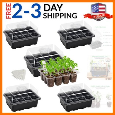 5-Pack Seed Starter Tray Seedling Kits,Plant Starter Kit with Adjustable Humi...