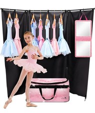 Doksmeria Glitter Pink Rolling Collapsible Dance Comp Bag With Curtain  Rack