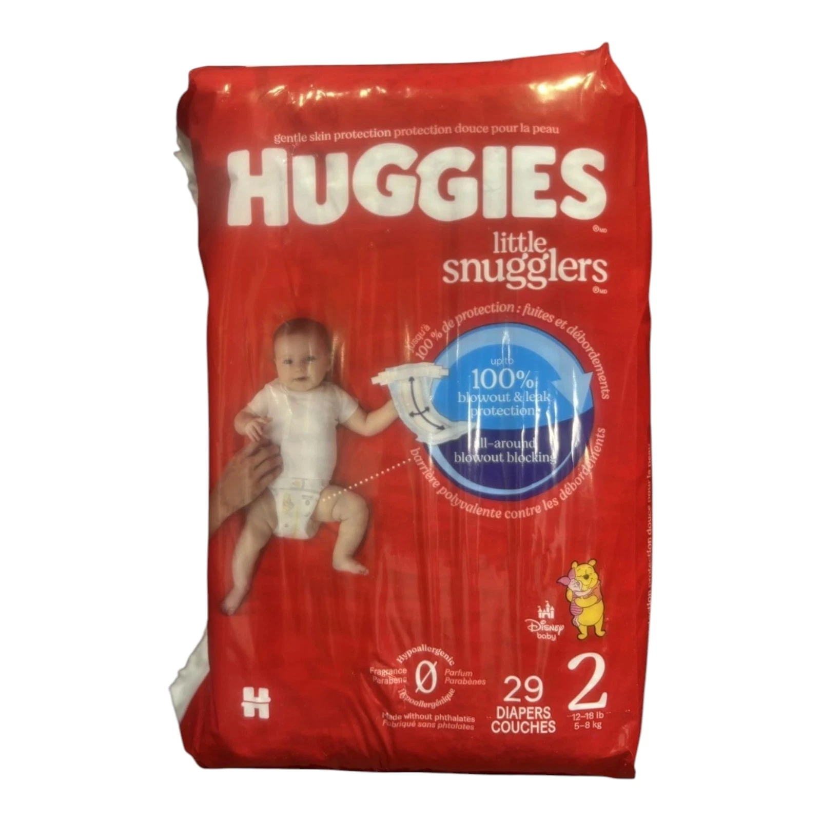 4X Huggies Little Snugglers Size 2 Up To 10 Pounds Disposable 29 Count Bag New