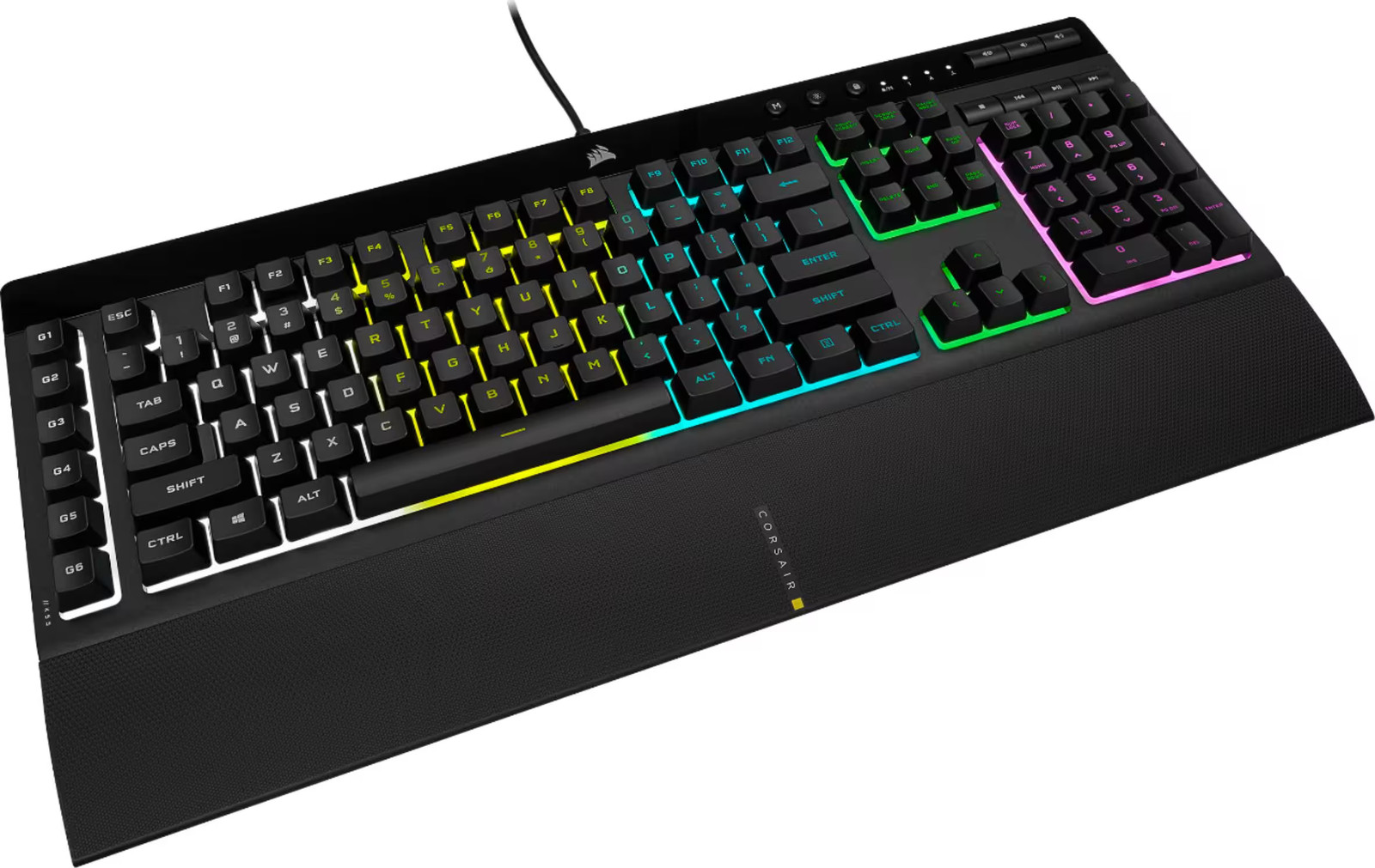 CORSAIR - K55 RGB Pro Full-size Wired Dome Membrane Gaming K