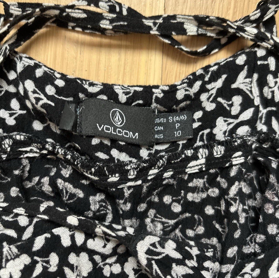 “Volcom” Black And White Cherry Patterned Sundress - image 2