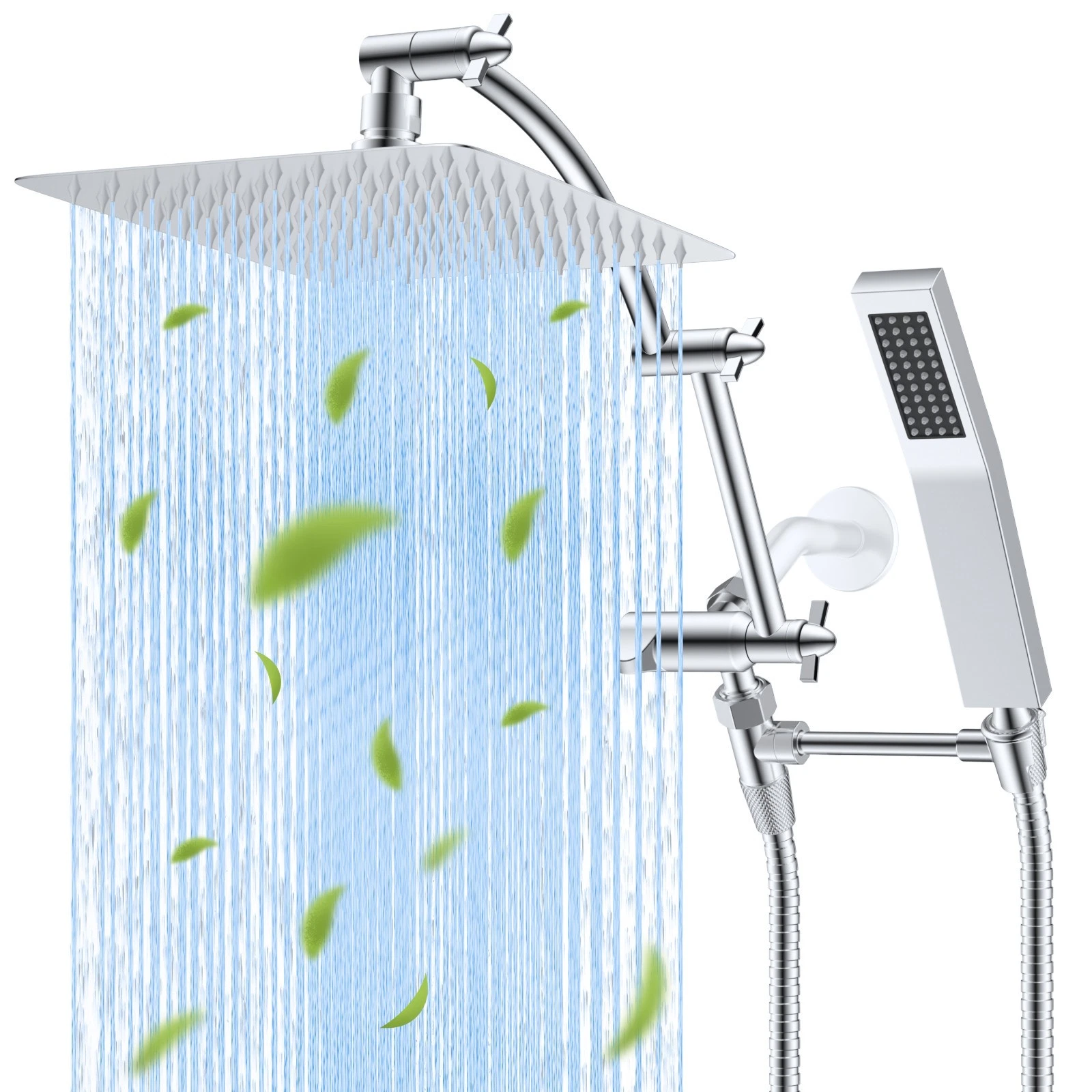 10-Inch Rainfall Shower Head Combo with Handheld Spray Adjustable Shower Arm
Opens in a new window o