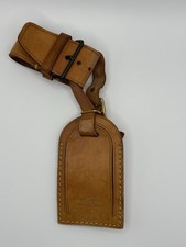 Authentic Louis Vuitton  Vachetta Brown Leather Luggage ID Name Tag  Poignet