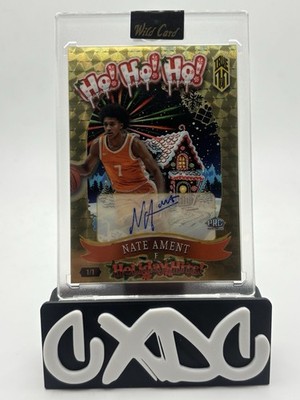 Nate Ament 1/1 Auto Wild Card Holiday Hits Gold True One of One